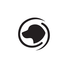 vector silhouette of a dog logo design