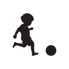 silhouette of a boy play Bol