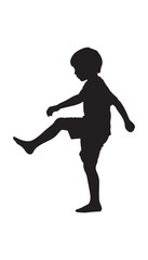 silhouette of a boy play Bol