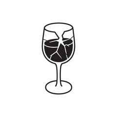 glass of wine icon silhouette