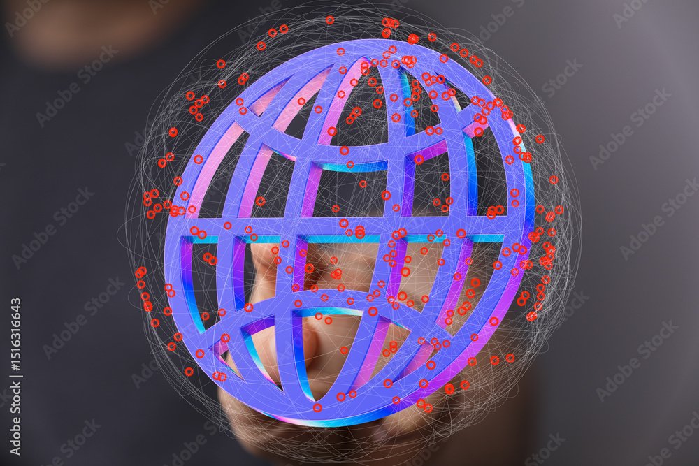 Poster abstract image of a global network connection, representing digital technology and communication.