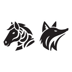 head of a wolf logo vector silhouette 
