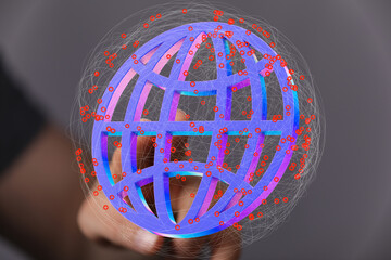 High-tech image of a digital globe, illustrating global networking and connectivity.