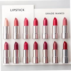 Obraz premium Variety of Lipstick Shades in Different Colors and Finishes