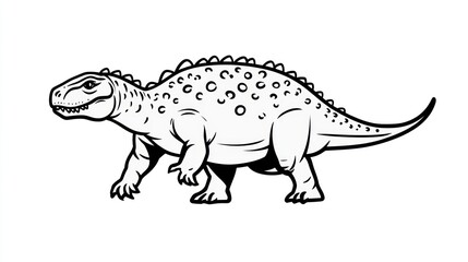 Obraz premium Monochrome dinosaur illustration