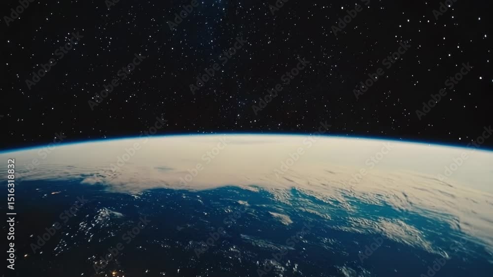 Poster a view of the earth from a space station, providing a unique perspective on our planet