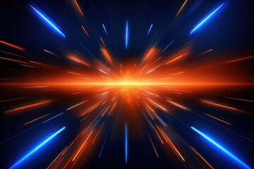 Naklejka premium Blue and orange futuristic neon light backgrounds fireworks.