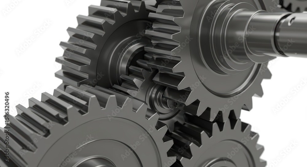 Poster interlocking gears: precision engineering and mechanical synergy