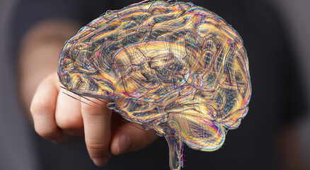 Abstract image of a human brain, ideal for neuroscience, psychology, or AI concepts.