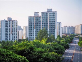 한국의 도심 아파트 