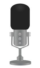 Grey microphone isolated. vector	