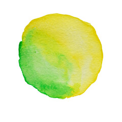 Yellow Hand Drawn Watercolor Drops Round Banner