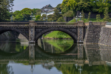 Beautiful view of the Imperial Palace park in the Chiyoda district of Tokyo, Japan