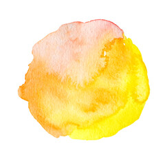 Yellow Hand Drawn Watercolor Drops Round Banner