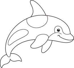 orca coloring page ocean animal artwork vector illustration