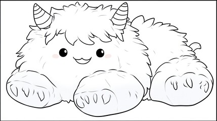 Fluffy, chibi monster illustration