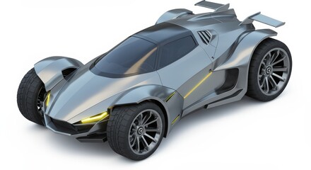 Futuristic Silver Sports Car: A Sleek Design Concept
