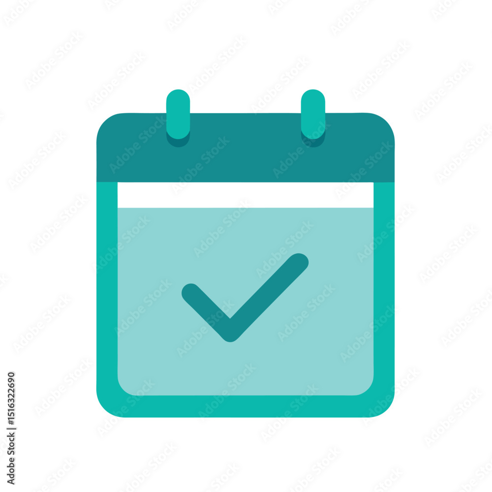 Poster vector desktop calendar icon with date and month symbols