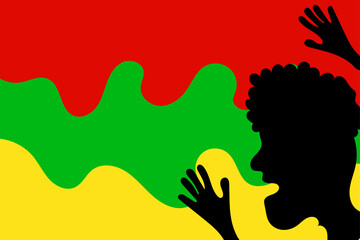 Obraz premium Joyful Spirit – Happy Figure Celebrating Juneteenth Freedom and Liberation Day