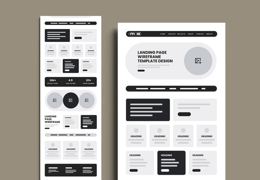 Website Wireframe Landing Page Template
