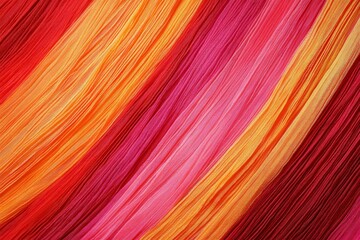 Colorful threads weave together to create a vibrant textile pattern in sunny hues