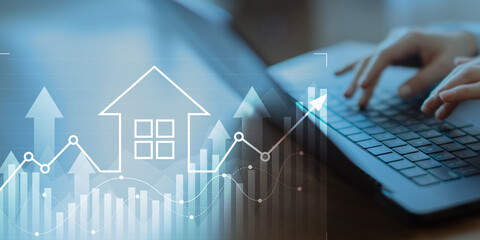 Real Estate Growth and Market Trends Illustrated on Digital Analytics Interface.