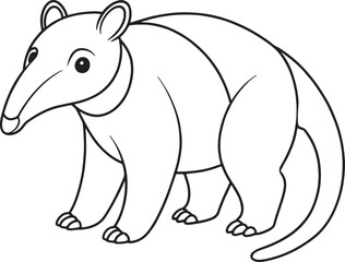 Adorable Tapir Coloring Page Line Art For Kids Vector Illustration