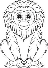 adorable uakari coloring page fun animal design vector illustration