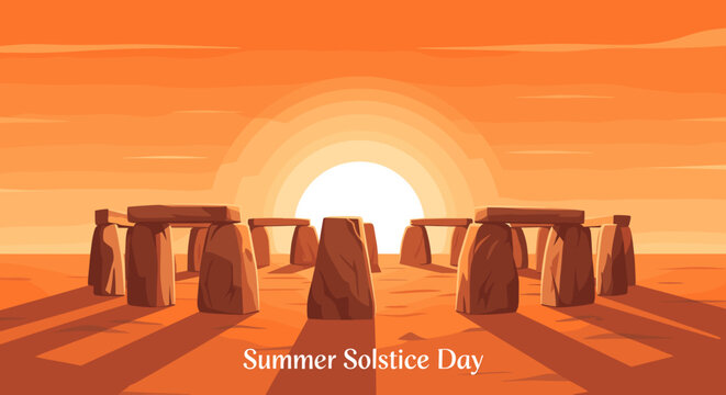Stonehenge at sunrise during Summer Solstice