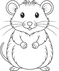 cute vole coloring page printable design vector illustration