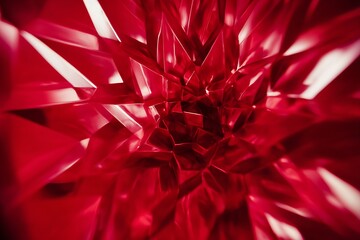 Abstract ruby red crystal formations design