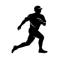 baseball player silhouette vector illustration