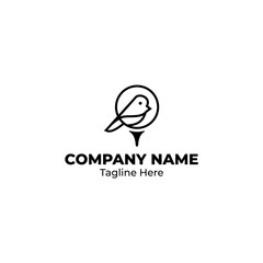 Golf Bird Logo Design Template