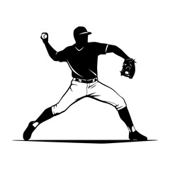 Naklejka premium baseball player silhouette vector illustration