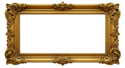 Ornate Gold Picture Frame with Decorative Border