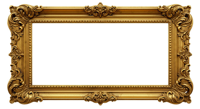 Naklejki Ornate Gold Picture Frame with Decorative Border