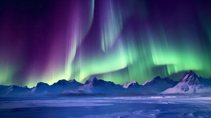 Naklejka premium Aurora borealis on the Norway. 