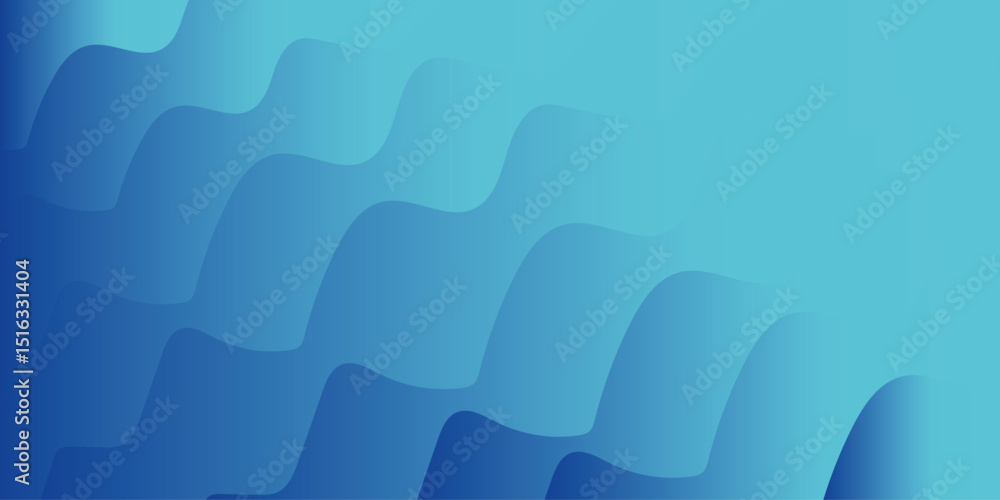 Poster background with abstract wave patterns in shades of blue and white.creating a soft wave pattern, per