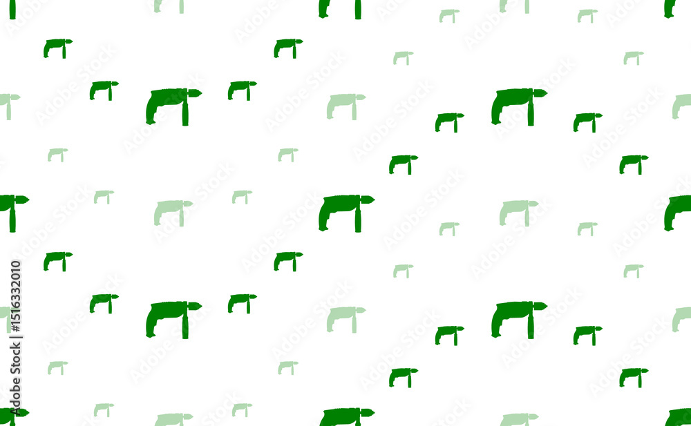 Poster seamless pattern of large and small green drill symbols. the elements are arranged in a wavy. illust