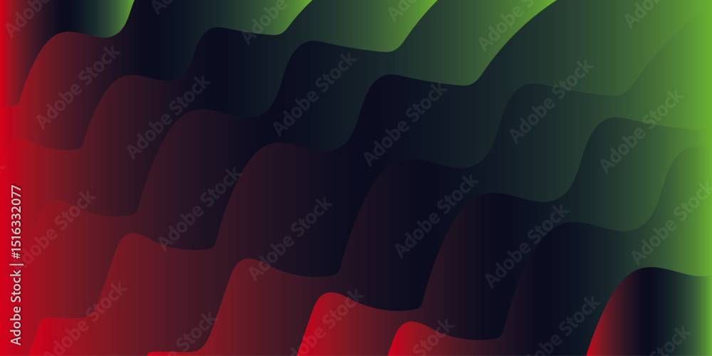 Poster abstract waves in warm colors on a dark background..vector illustration with gredient and lines.diag