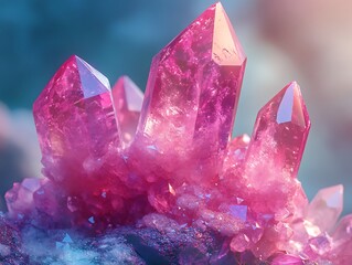 Radiant Rose Quartz Cluster: A Symphony of Light and Crystalline Elegance