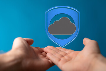 Cloud security, data protection, cybersecurity, safe cloud storage, digital shield, online safety,...