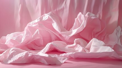 Abstract flowing pink fabric creates a dreamy and elegant composition