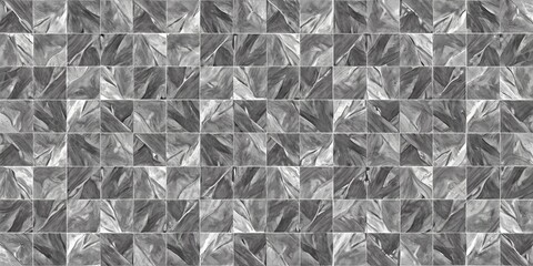 Grunge Style Gray Stone Block Mosaic Texture with Repetitive Tile Pattern for Rustic Surface Design