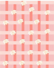 seamless pattern with pink flowers