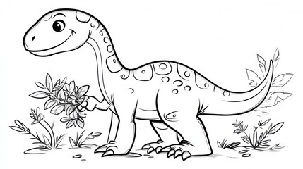 Fototapeta premium Cute dinosaur drawing