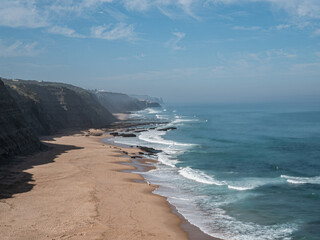 View of Magoito beach and Sintra coastline in Portugal