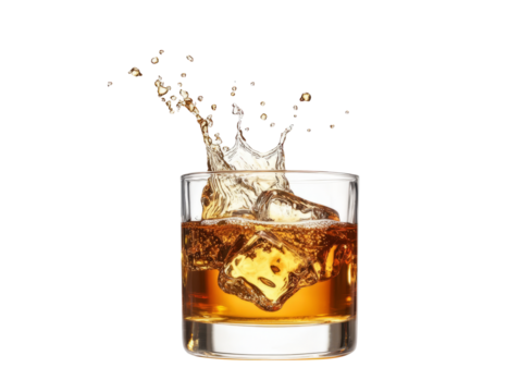 glass of alcohol isolated.