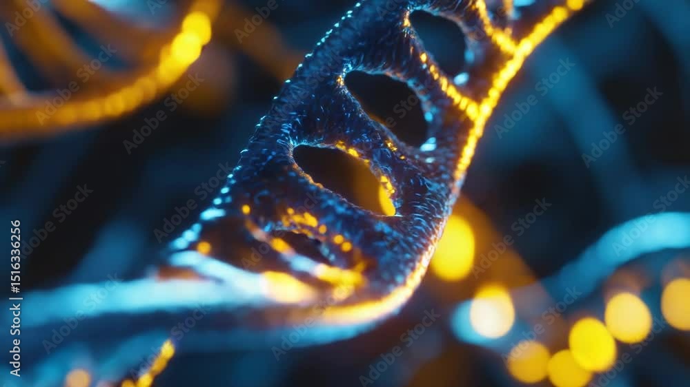 Aufkleber a close-up view of a single strand of dna molecule
