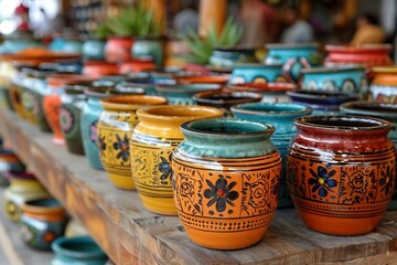 Mexican Food vibrant taco colorful salsa traditional pottery festive setting